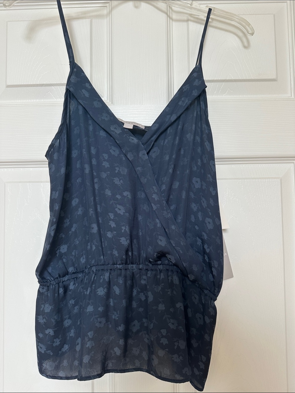 Chelsea28 Navy Floral Jacquard Sleeveless Cami